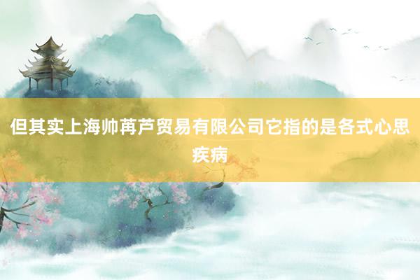 但其实上海帅苒芦贸易有限公司它指的是各式心思疾病